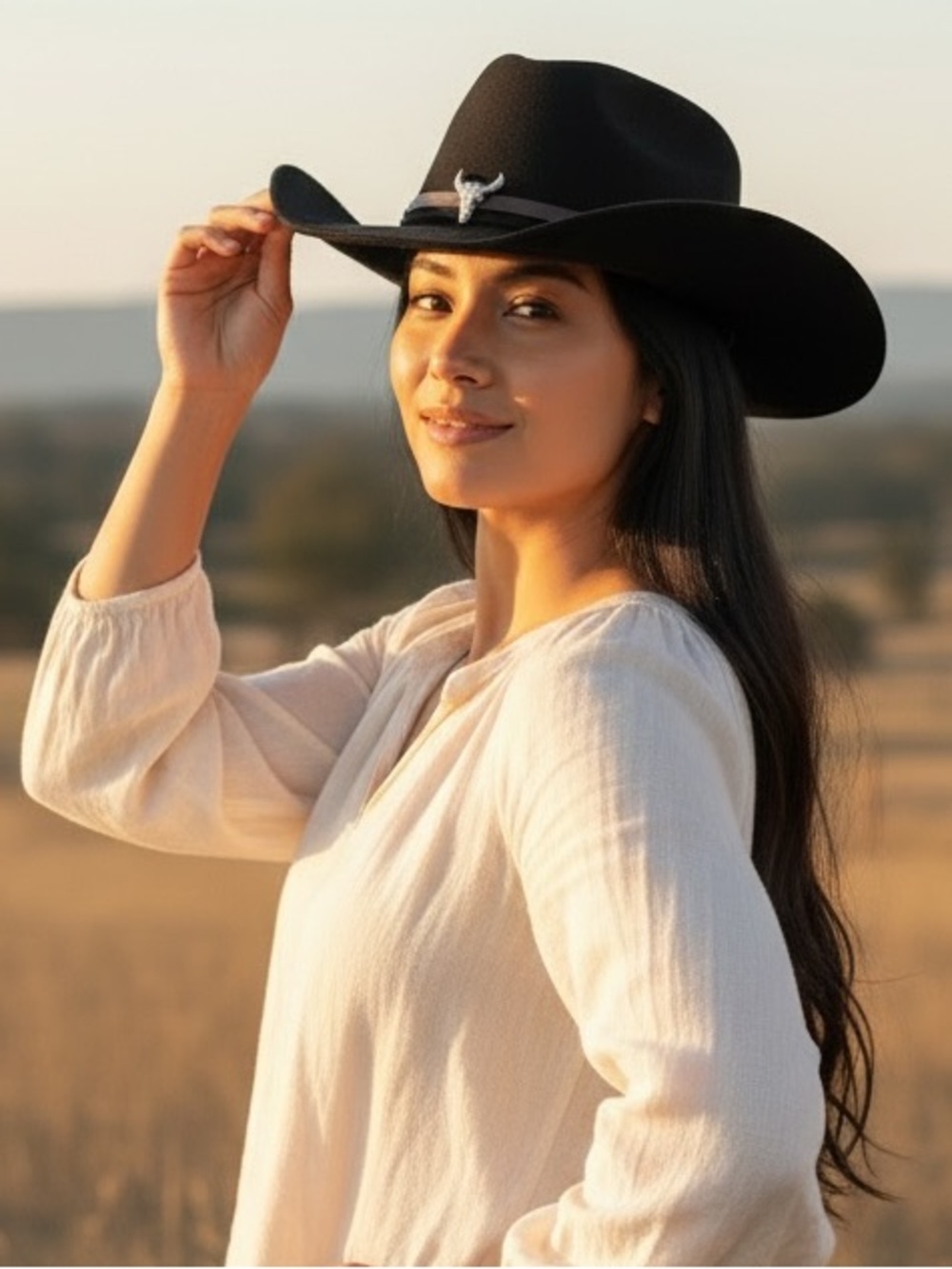 NWT Black Faux Suede Western Cowboy Hat